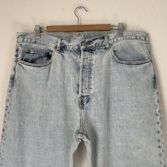 Carhartt Jeans Men 38x32 Light Acid Wash Denim Nolan Pant Workwear USA Classic - Picture 3 of 9